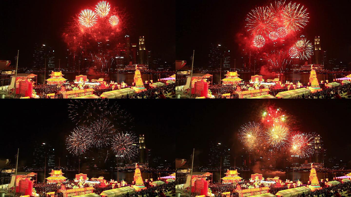 新加坡农历新年庆祝烟花