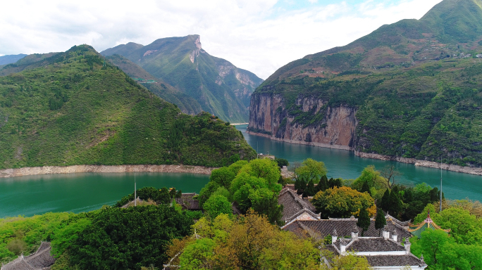 长江重庆三峡瞿塘峡夔门巫峡白帝城航拍4K