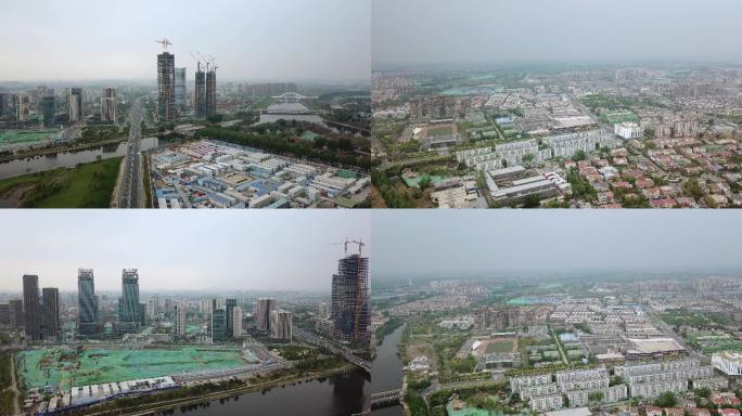 18组北京通州新城航拍素材首都北