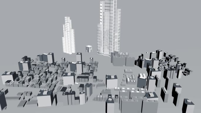 简单3DMAX建筑群模型网络布局