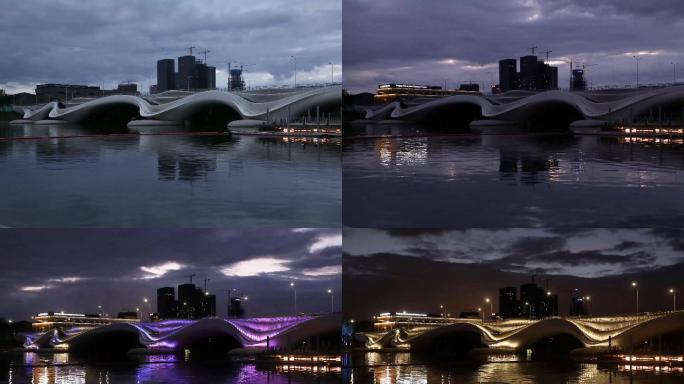 北京行政副中心通州千荷泄露大桥延时摄影