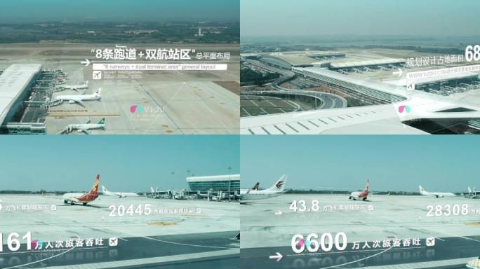 高端机场TVC宣传片数据实拍合成AE模版