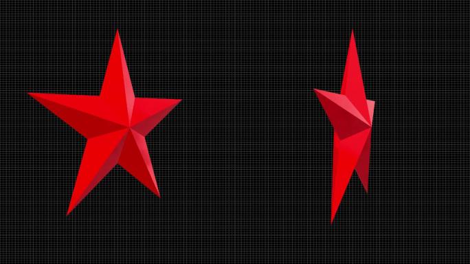 红色金色两款五角星旋转无缝循环