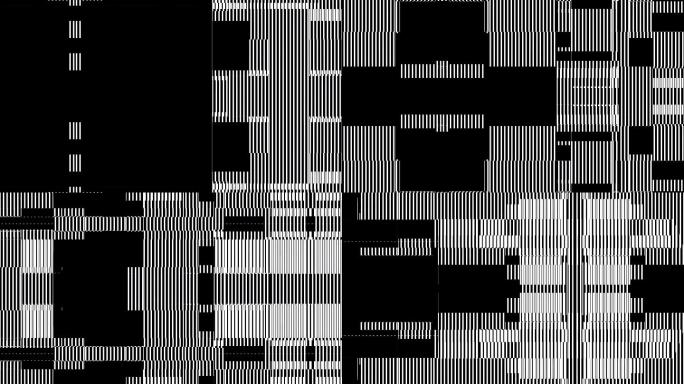 酷炫黑白数字方格花屏燥点故障信号干扰毛刺