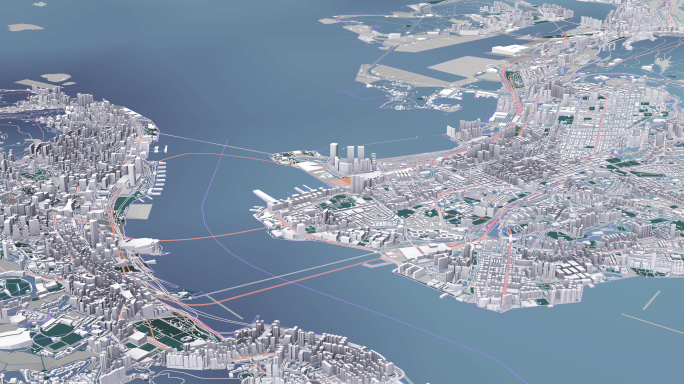 香港4K城市建筑模型E3d地图