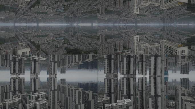 魔幻空间城市建筑航拍城市大都市