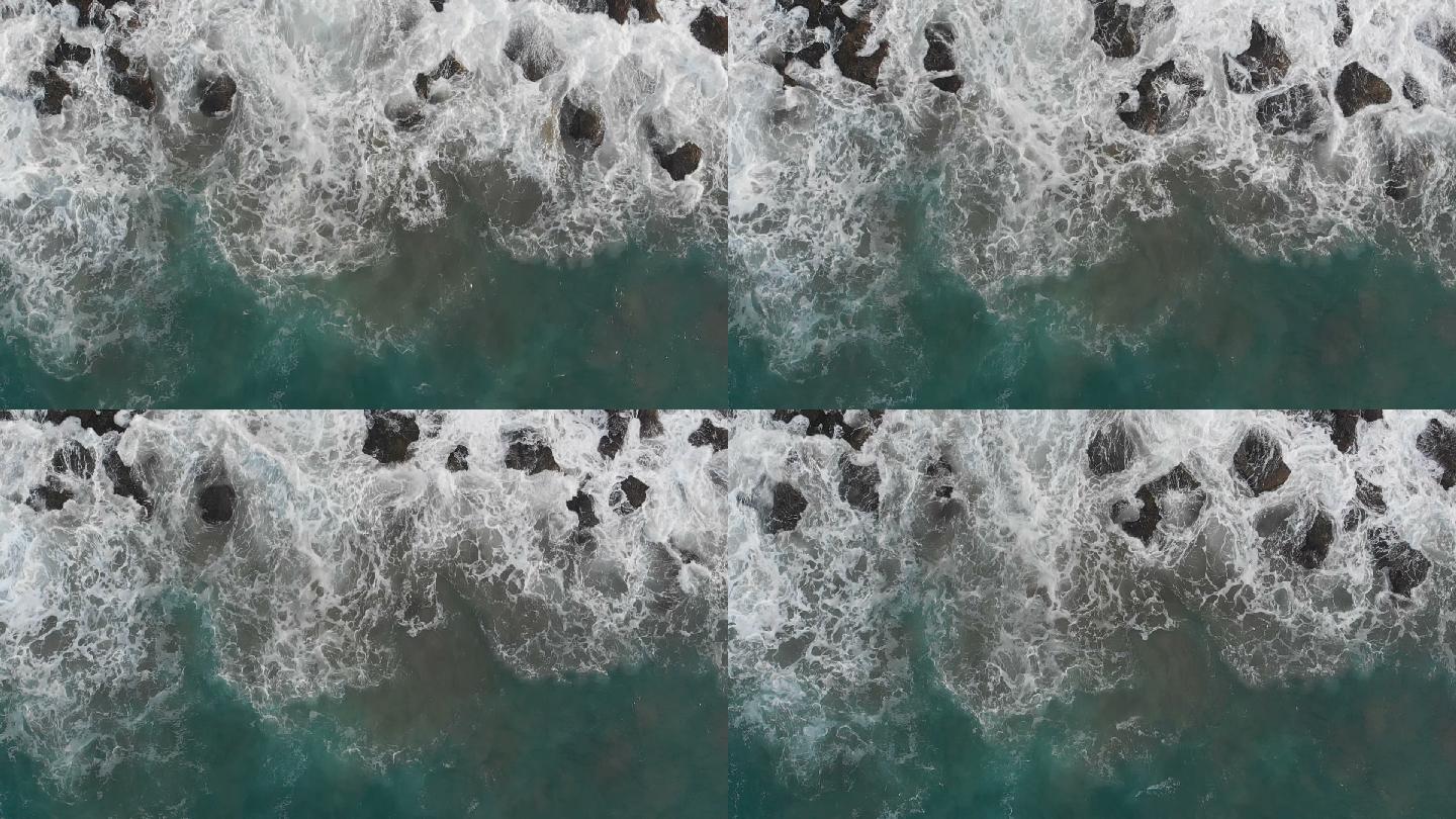岩石海面上的慢镜头