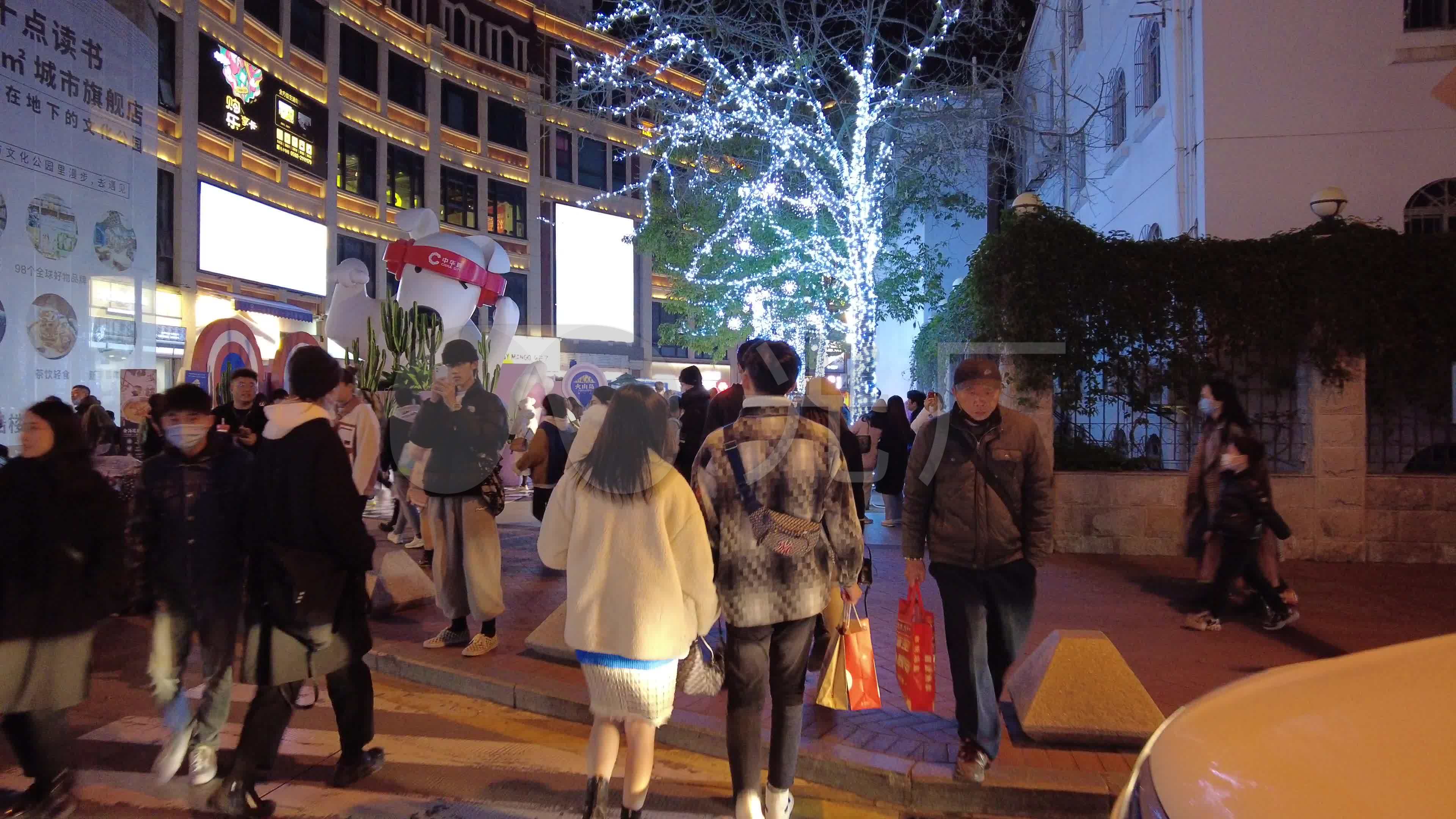 厦门中山街夜景人群