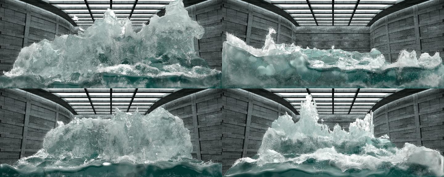 4K裸眼3D墙体投影海浪冲屏(可定制)