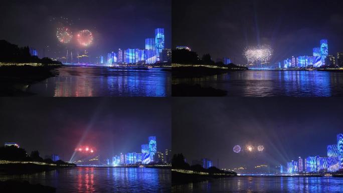 福州 烟花表演 灯光秀 夜景