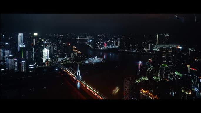 第42期重庆两江夜景高空素材
