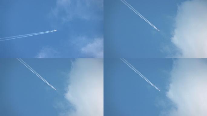 飞机在天空中翱翔飞翔蓝天航线民航客机