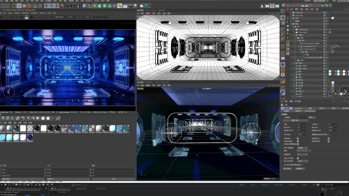 科技感通道穿梭2 C4D/AE/视频