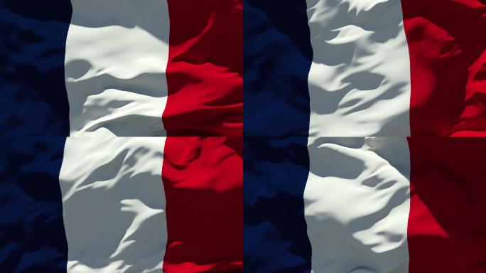 法国国旗大气恢宏地标宣传素材红旗国家国旗