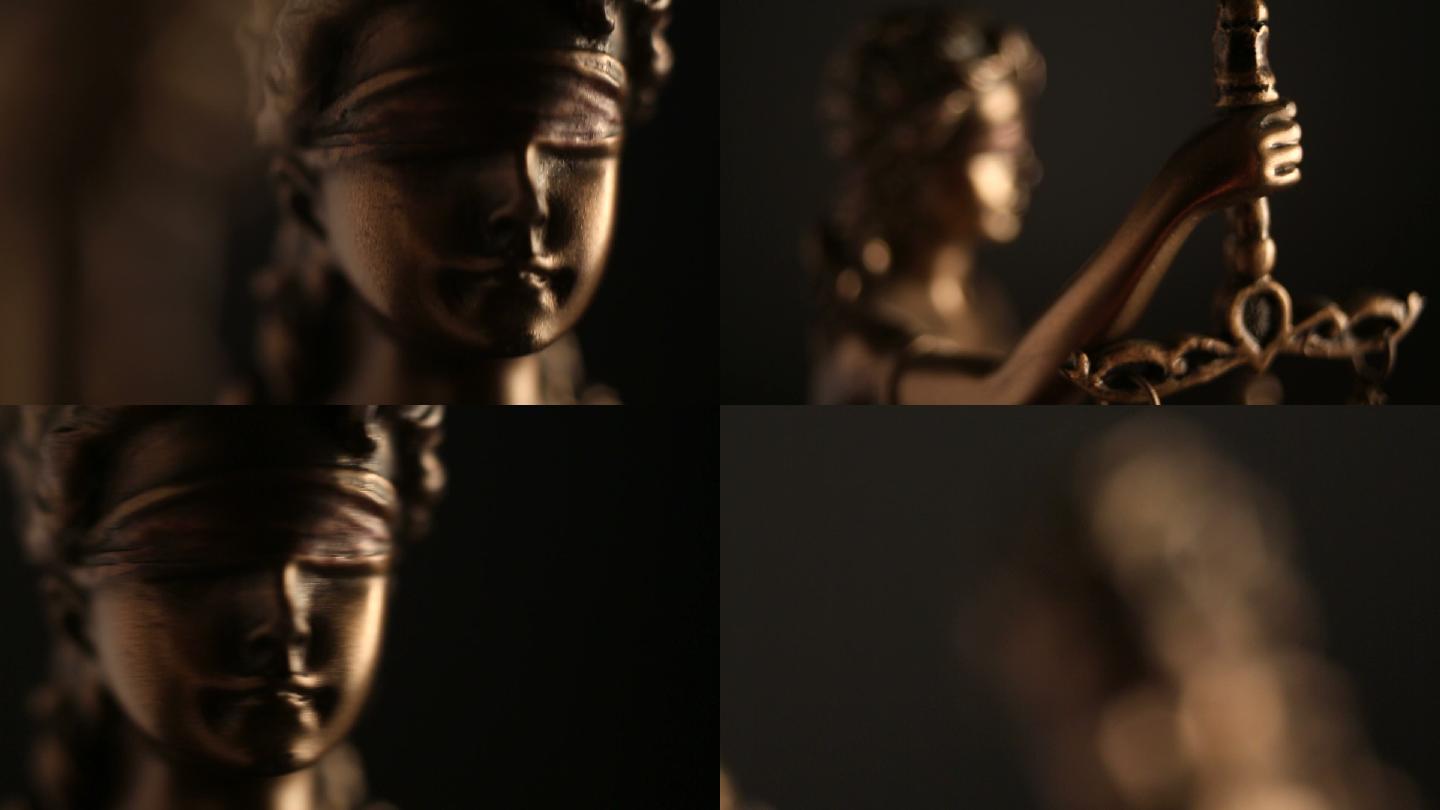 正义女神雕像特写金人塑像女人