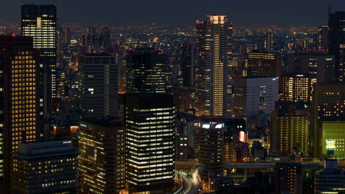 大阪城市夜景日本夜景高楼大厦CBD