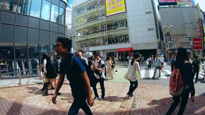 日本东京涉谷街头延时拍摄