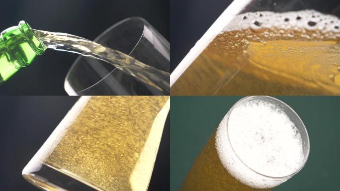 啤酒倒入酒杯高速摄影