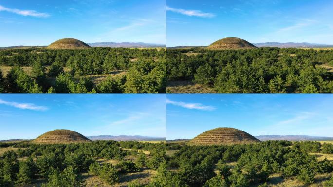 4K高清航拍山西大同方山永固陵