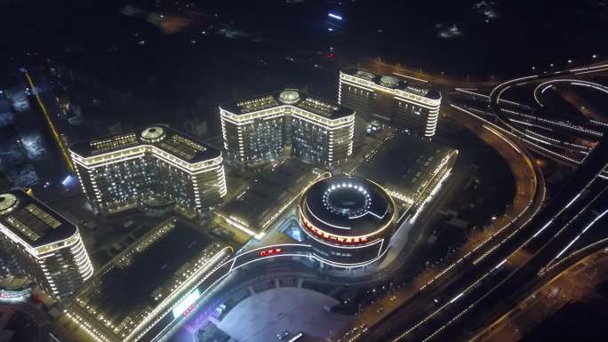郑州大学第一附属医院航拍夜景