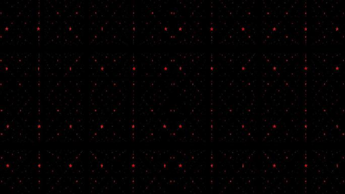 4K红色五角星阵列冲屏无缝循环