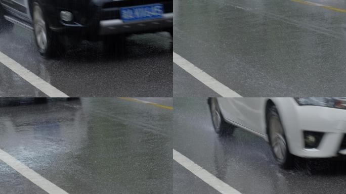 6K大雨中的汽车车轮【0.5x】01