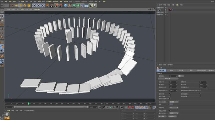 【C4D工程】多米诺骨牌动画