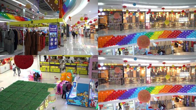 4K实拍购物中心商场内部场景