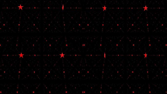 4K红色五角星阵列冲屏仰拍无缝循环