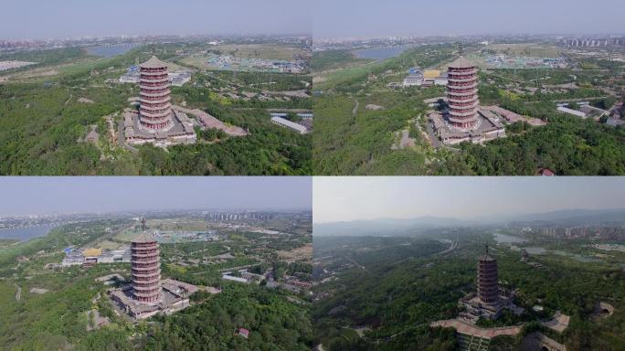 实拍北京园博园永定塔4K拍摄