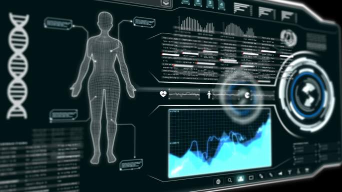 用户界面HUD基因工程DNA人体分析