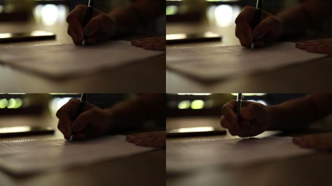 女性手写签名慢动作视频