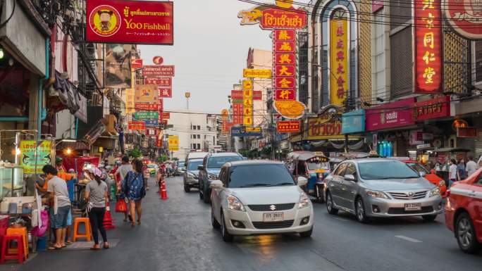 泰国曼谷街道延时摄影
