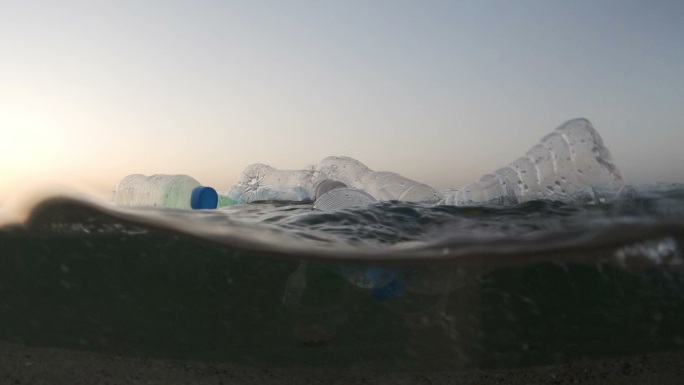 海上塑料污染肮脏海滩海洋
