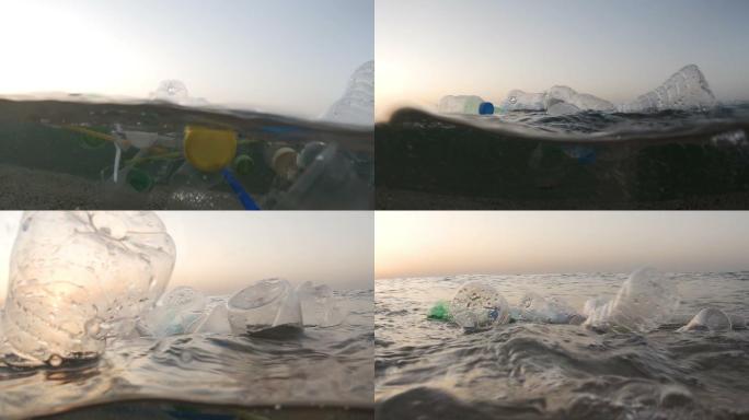 海上塑料污染肮脏海滩海洋