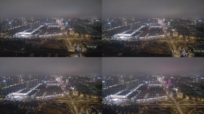 长沙高桥大市场夜景航拍