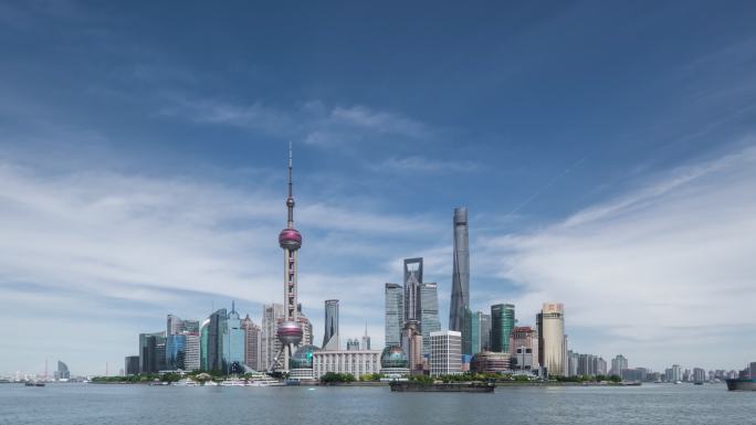 上海天际线东方明珠塔CBD4K延时航拍中