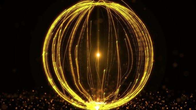 3D全息金色粒子球