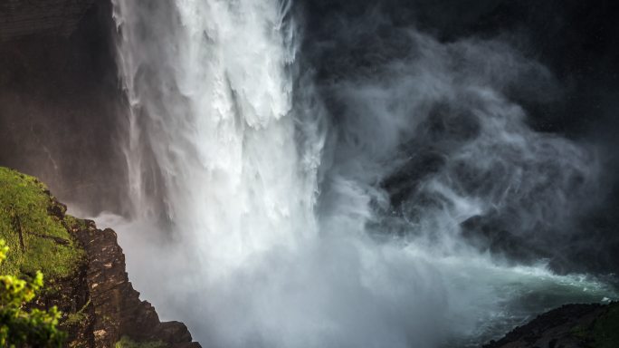 瀑布慢镜头瀑布河流旅游景区世界著名景点