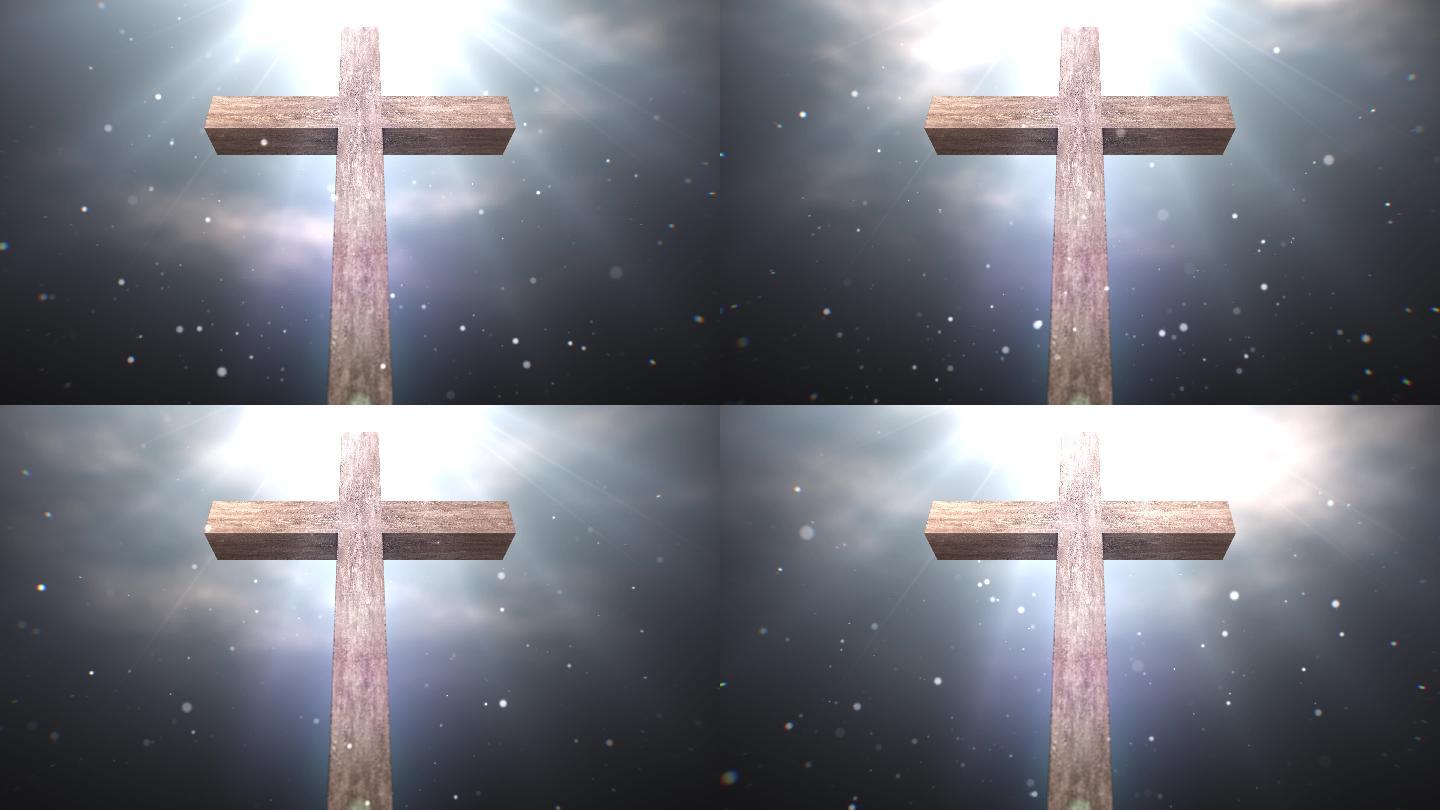 梦幻基督教十字架视频循环4K