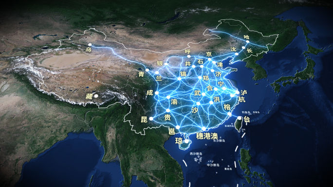 【原创】八纵八横全国高速铁路交通网地图M