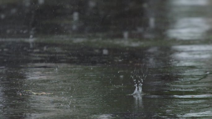 2.8K雨天街道雨滴水泡【0.2X】07