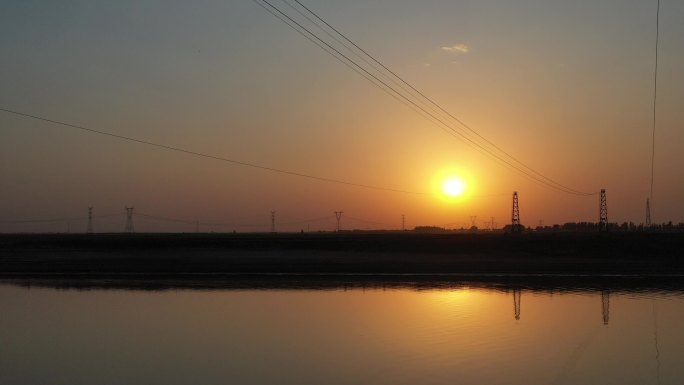 夕阳渭水