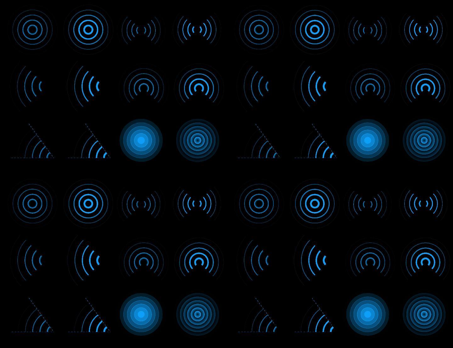 4K信号wifi无线网辐射圈12样式素材