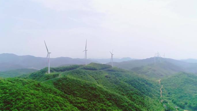 长沙宁乡罗仙寨神仙岭风机风力发电4K航拍