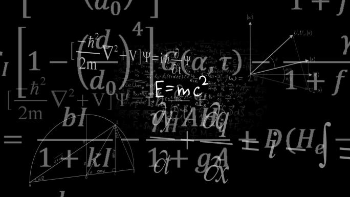 数学方程与爱因斯坦的相对论的动画
