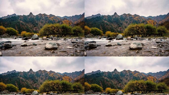 7K互助北山国家森林公园溪水延时摄影