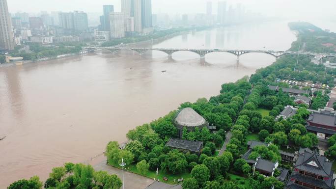 长沙橘子洲洪水