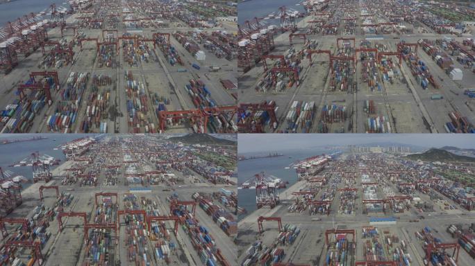【原创4K】货运港口码头航拍原始素材