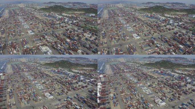 【原创4K】货运港口码头航拍原始素材